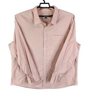 Men's American Eagle Super Soft Shirt Pink & White Striped Button-Down Size 3XL